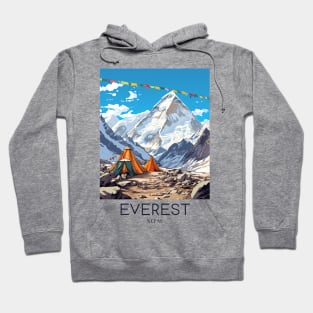 A Pop Art Travel Print of Mount Everest - Nepal Hoodie